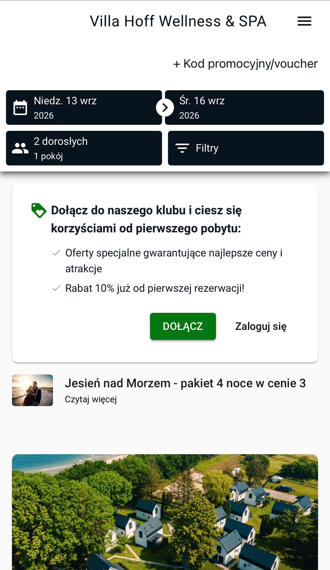 Program lojalnościowy - Villa Hoff Wellness & SPA