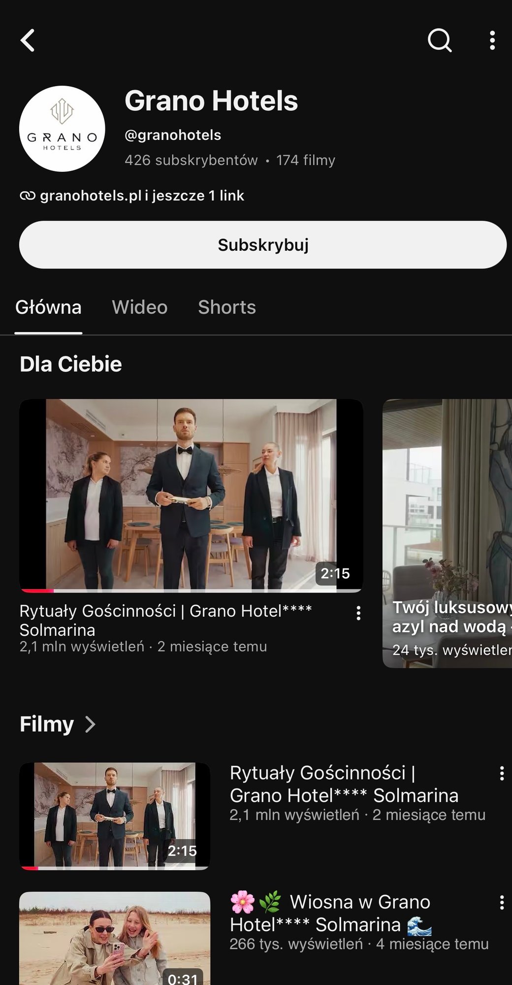 Grano Hotels youtube