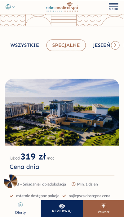 Oferty specjalne i pakiety sezonowe – Wakacje nad morzem w Kołobrzegu Arka Medical Spa