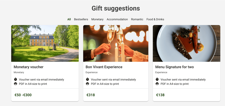 mustion linna packages